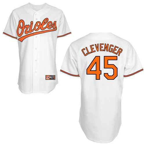 Steve Clevenger #45 MLB Jersey-Baltimore Orioles Men's Authentic Home White Cool Base Baseball Jersey